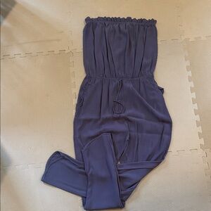 Chic Blue Strapless Jumpsuit